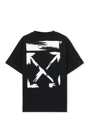 black cotton t-shirt OFF WHITE KIDS | OBAA002S26JER006001